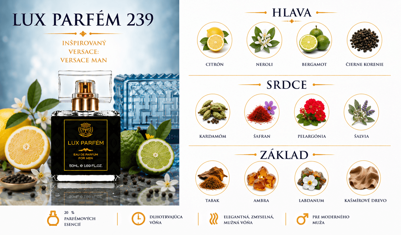 Lux Parfém 239 – Inšpirovaný Versace: Versace Man